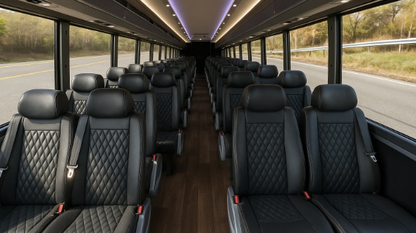 Interior of Charter Bus Company Bloomington's 18 Passenger Minibus in Bloomington