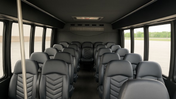 Interior of Charter Bus Company Saint Paul's 30 Passenger Minibus in Saint Paul
