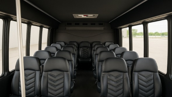 Interior of Charter Bus Company Bloomington's 35 Passenger Minibus in Bloomington