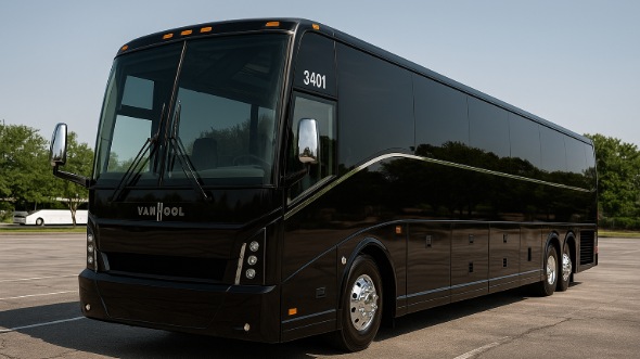 Exterior of Charter Bus Company Apple Valley's 54 Passenger Charter Bus in Apple Valley
