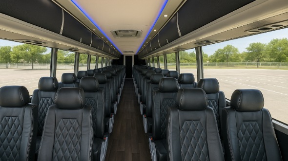 Interior of Charter Bus Company Lakeville's 55 Passenger Charter Bus in Lakeville